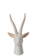 J-Line decoratie Hert Hoofd - porselein - ecru - medium