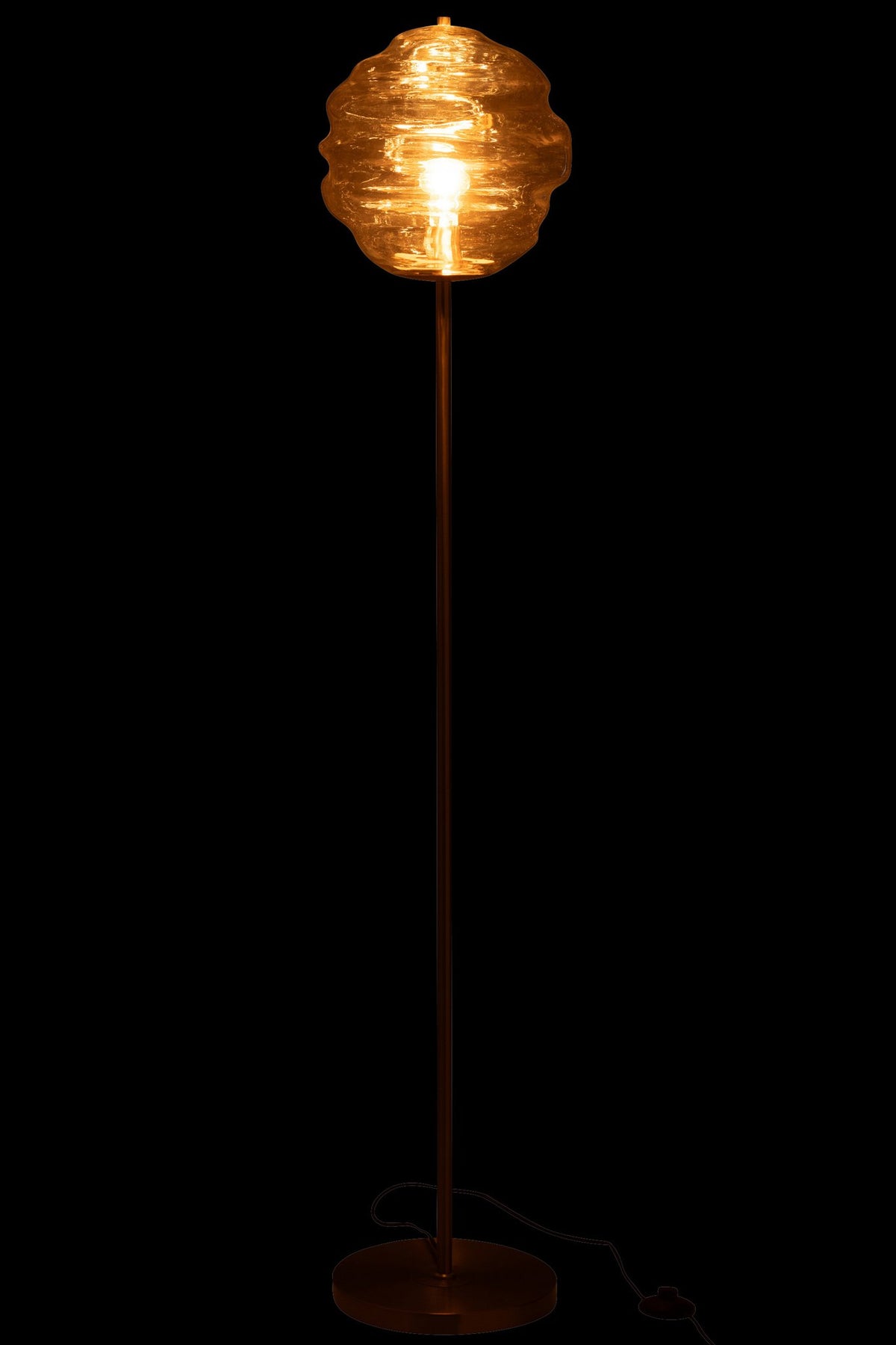 J-Line vloerlamp Bijenkorf - glas - licht cognac
