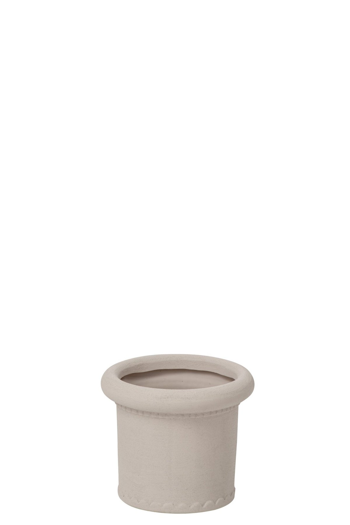 J-Line Bloempot - steengoed - wit - S