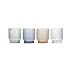 Glas 30cl blauwgrijs Flora - Set van 4