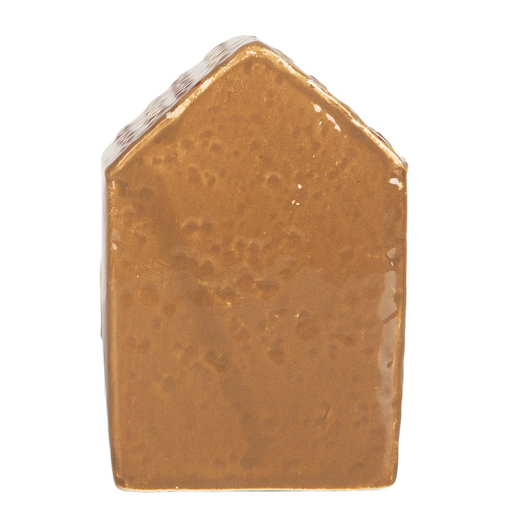 Gingerbread house met LED 7x6x9 cm Bruin Keramiek