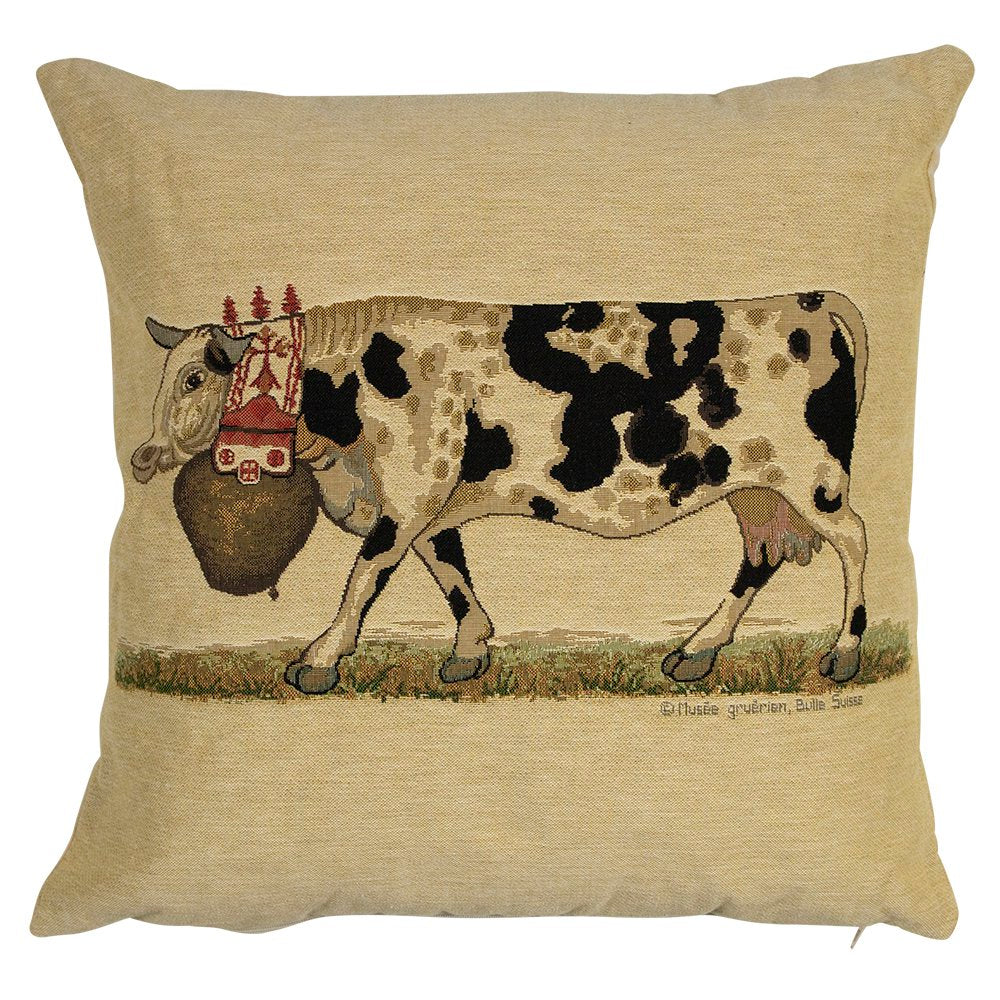Gobelin kussen almabtrieb koebel spikkel 45x45cm