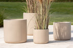 J-Line bloempot Dune - keramiek - wit - set van 4