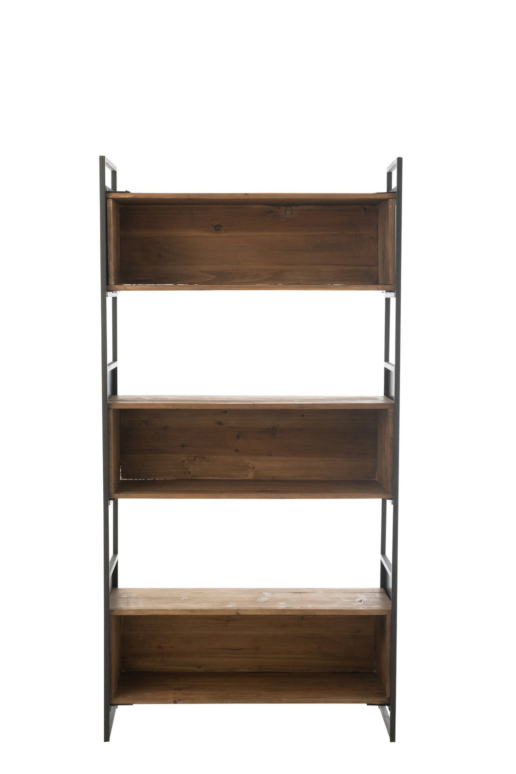 J-Line Rek Gerecycleerd Hout/Metaal Zwart/Naturel Small