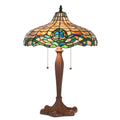 Tiffany Tafellamp Ø 41x60 cm Paars Groen Glas Tiffany Bureaulamp