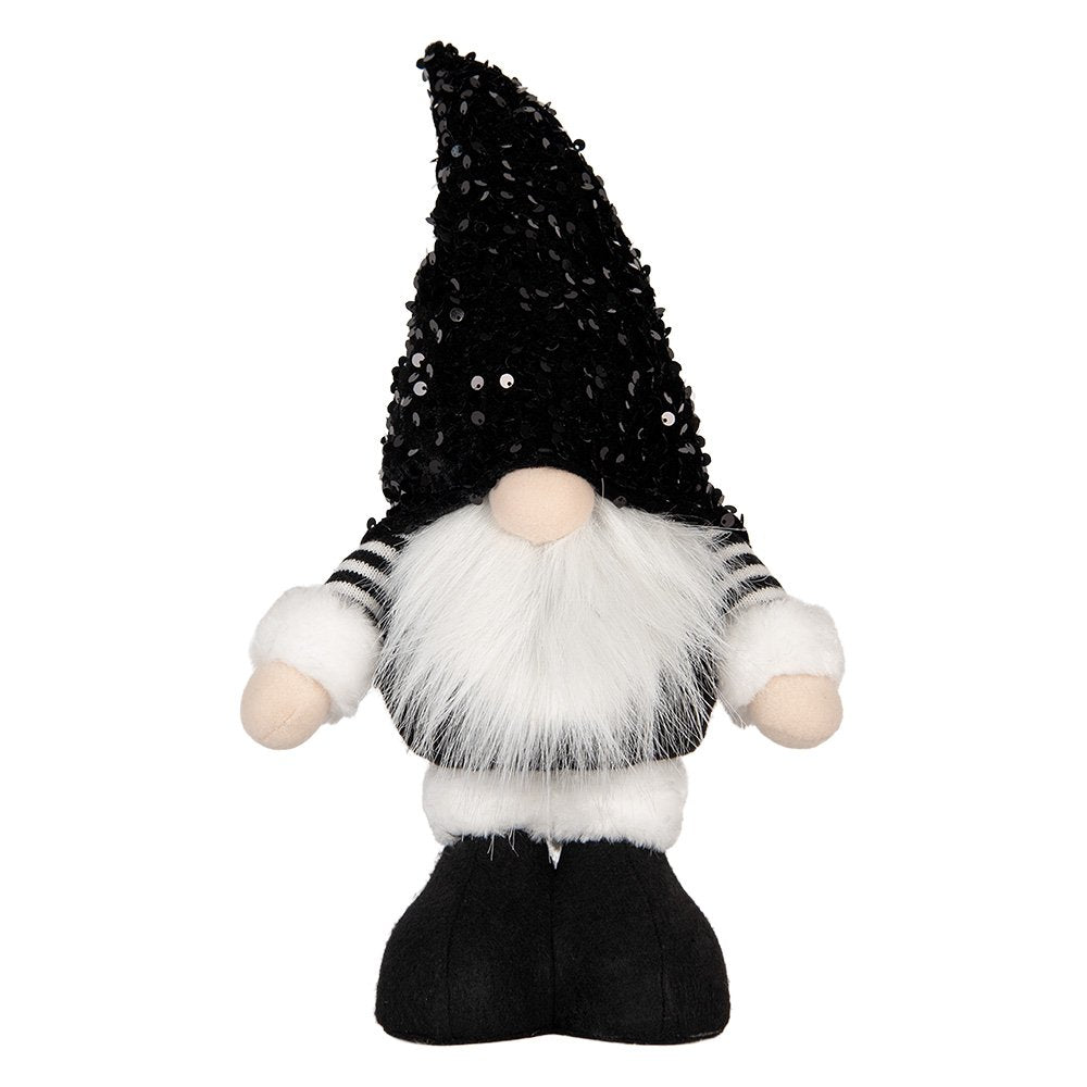 Kerstdecoratie met LED-verlichting Kabouter 10x15x38 cm Zwart Synthetisch