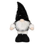 Kerstdecoratie met LED-verlichting Kabouter 10x15x38 cm Zwart Synthetisch