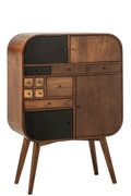 J-Line Kast met meerdere laden - mangohout - naturel/zwart