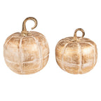 Decoratie Pompoen 21 cm Goudkleurig Hout