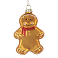 Kersthanger Gingerbread man 6x2x10 cm Bruin Glas