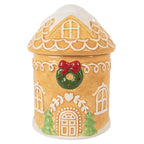 Voorraadpot Deksel Gingerbread house Ø 13x17 cm Bruin Keramiek