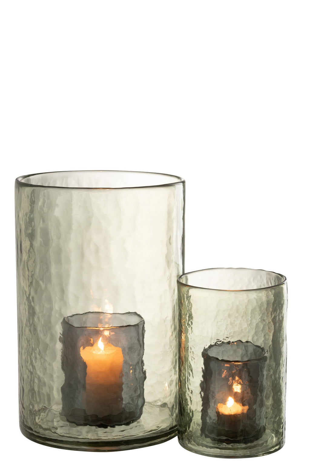J-Line Windlicht Dubbel Glas Groen Large