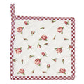 Pannenlap 20x20 cm Rood Wit Katoen Rozen Afgiet Pannenlap