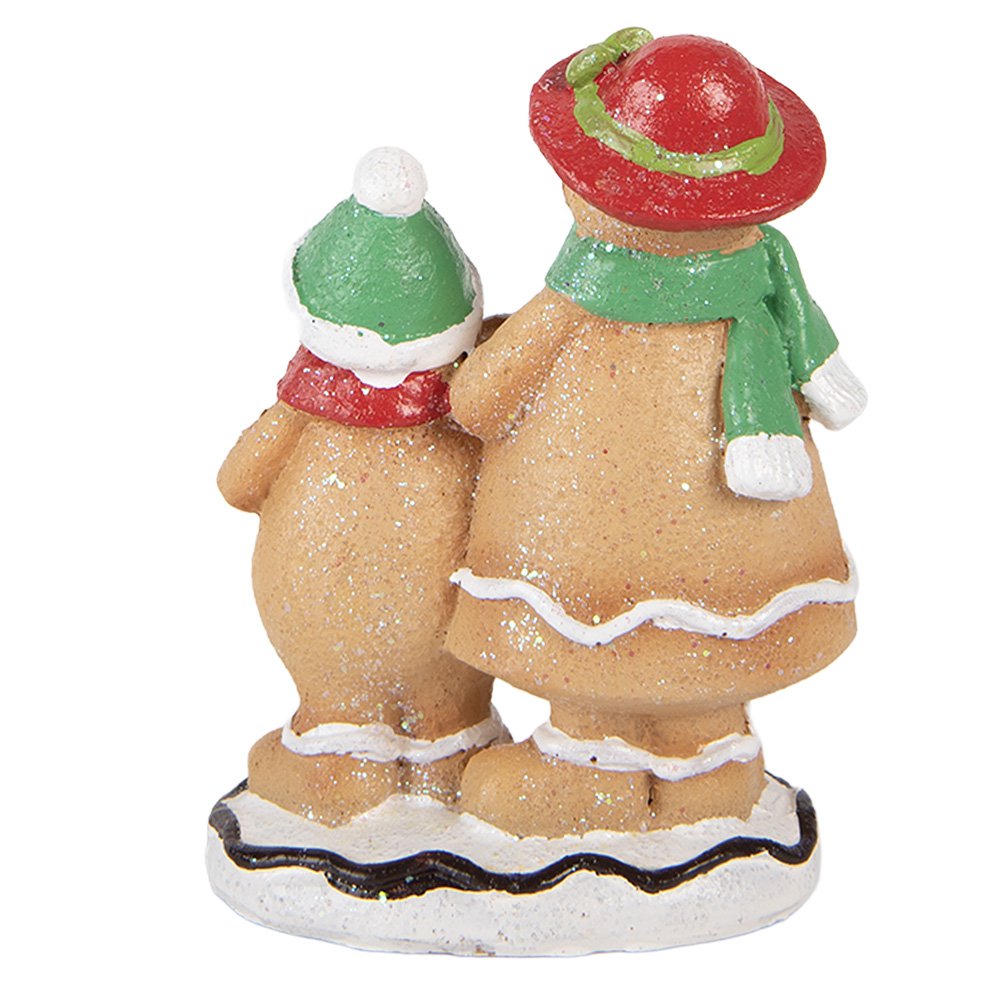 Kerstdecoratie Beeld Gingerbread man 10x6x13 cm Bruin Kunststof