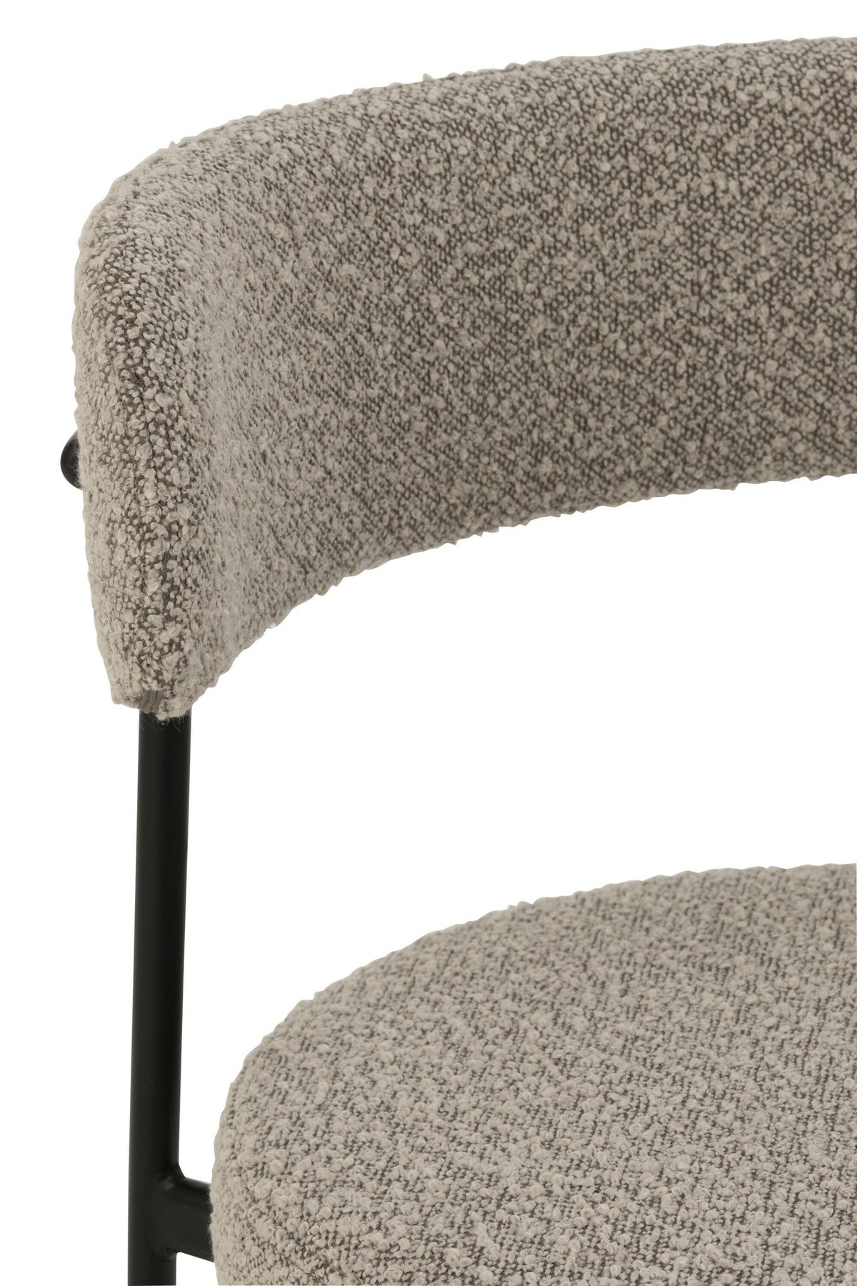 J-Line stoel Bouclé - multiplex/polyester - grijs/zwart