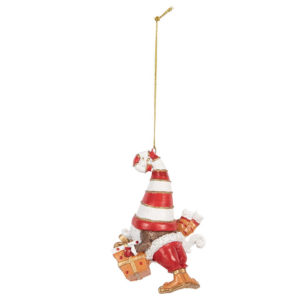 Kersthanger Kabouter 10 cm Rood Kunststof