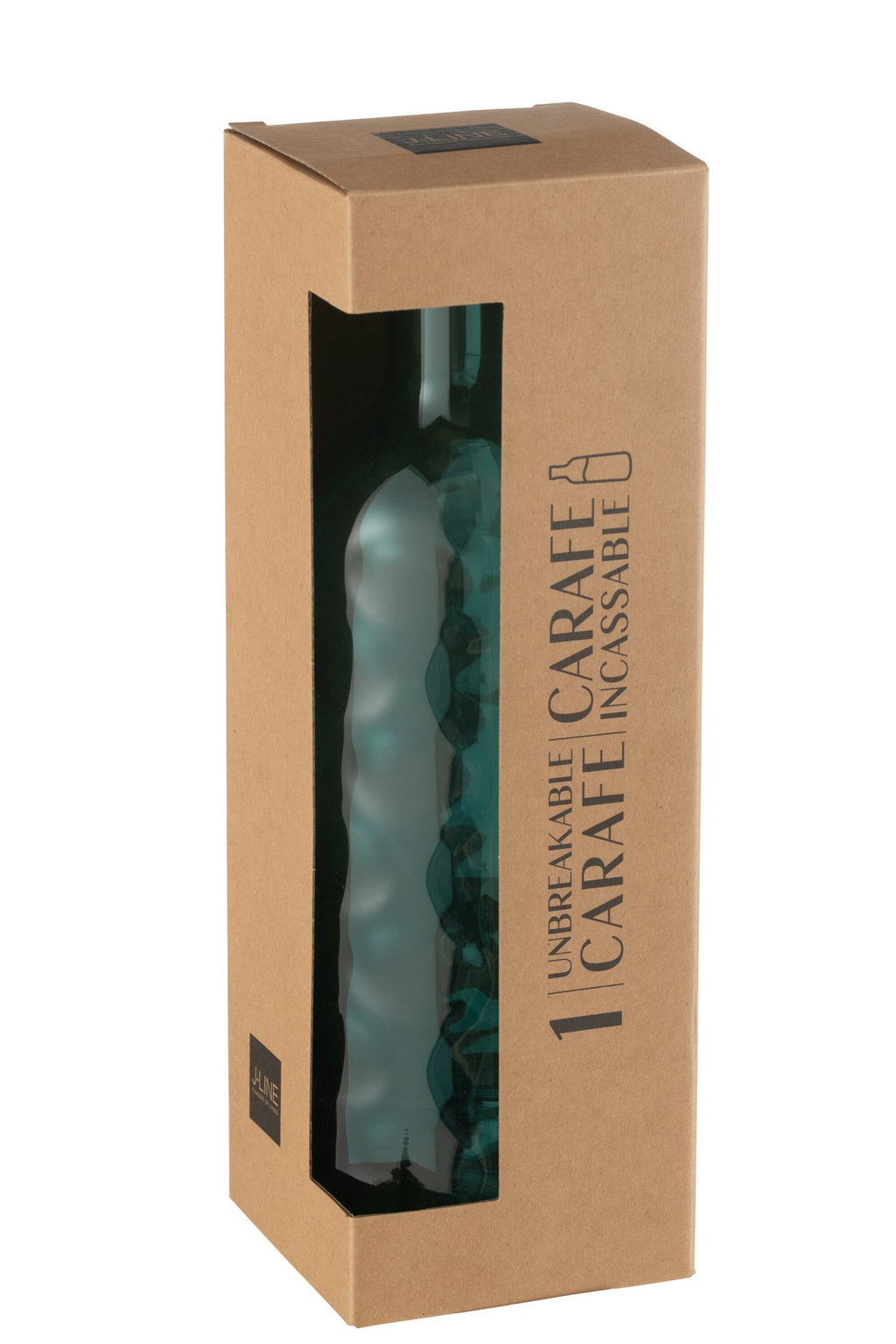 J-Line fles Gehamerd in giftbox - kunststof - blauw