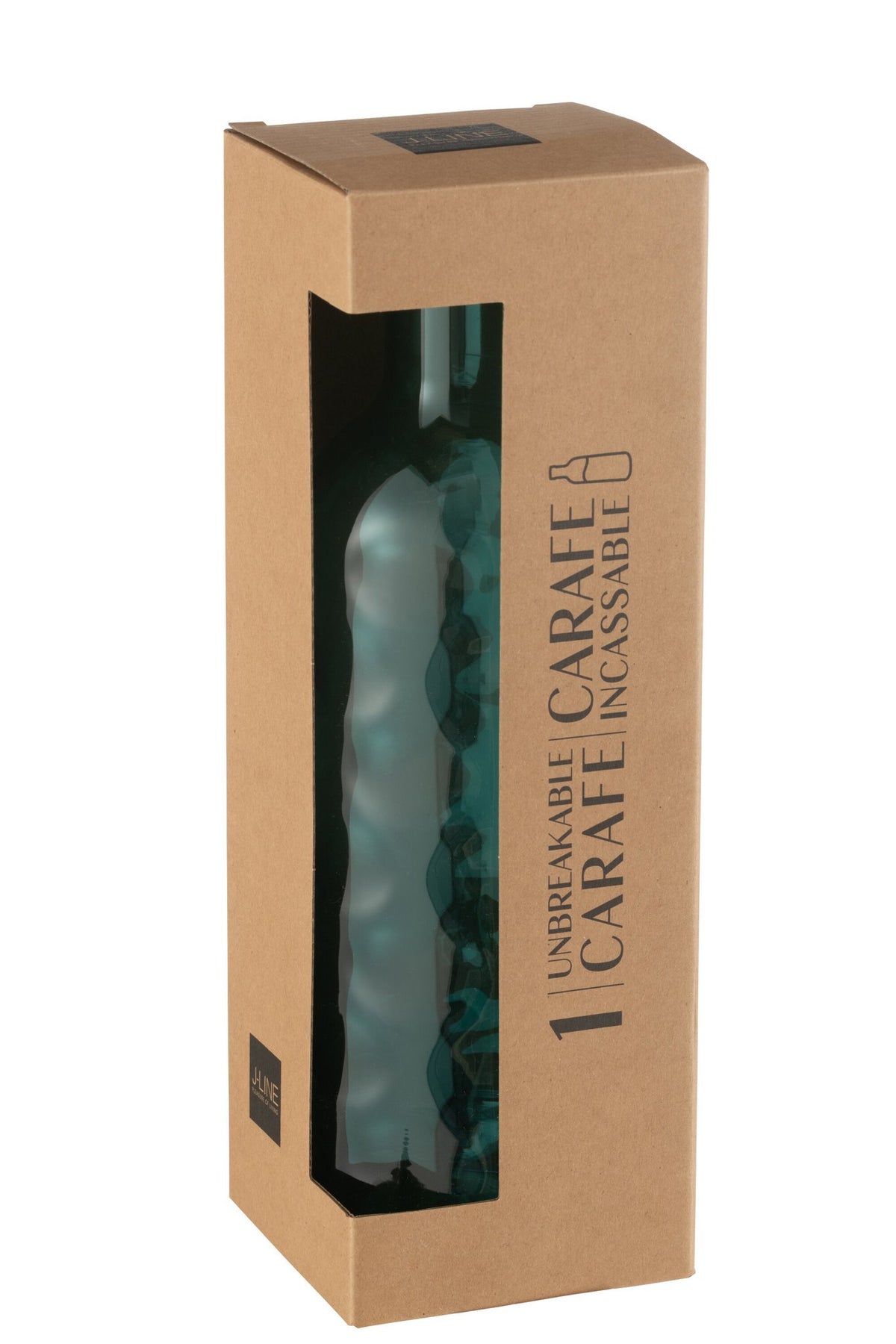 J-Line fles Gehamerd in giftbox - kunststof - blauw
