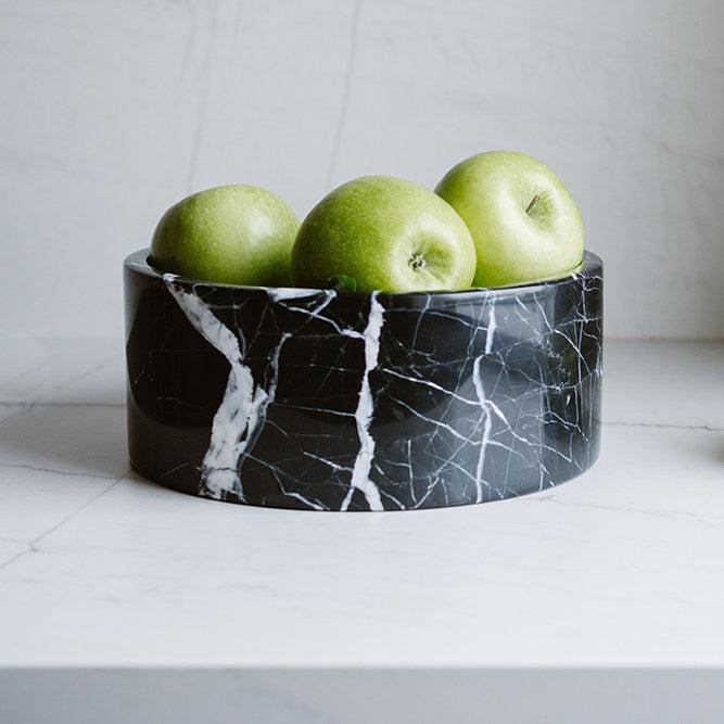 Marmer fruitschaal rond Ø24cm zwart