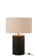 J-Line lamp Schroefdraad Wijd Ailanthus - hout - zwart/grijs