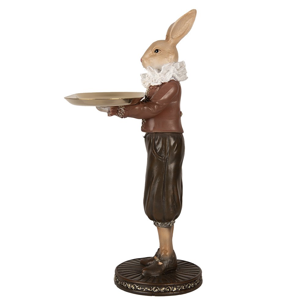 Decoratie Beeld Konijn 18x17x31 cm Beige Bruin Kunststof