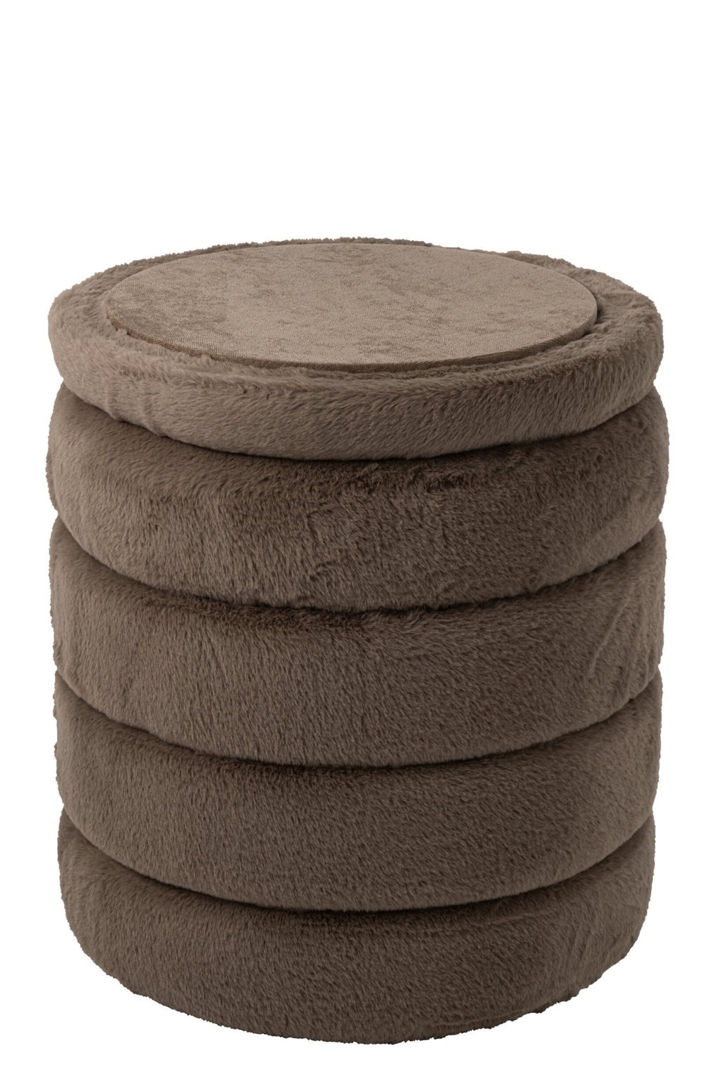 J-Line Poef met deksel - MDF - taupe