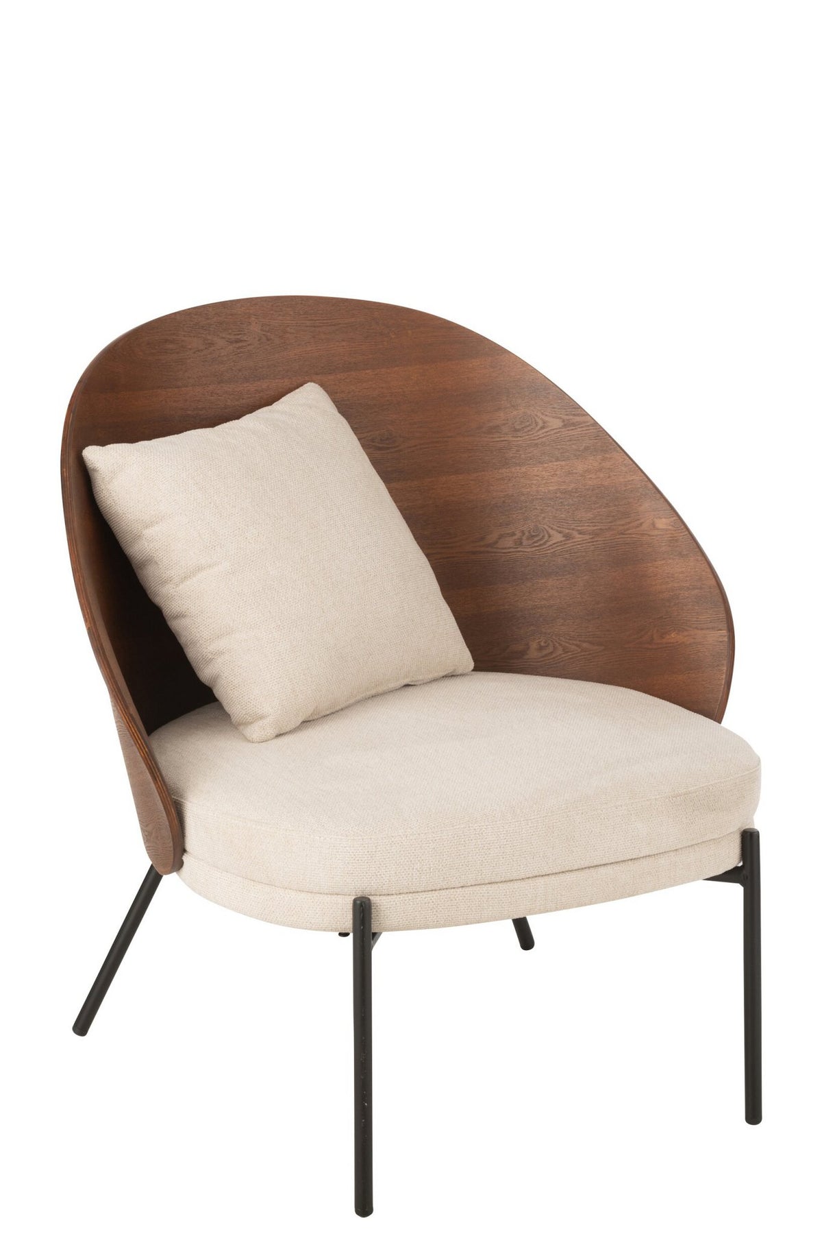 J-Line Loungestoel Multiplex/Metaal Bruin/Beige