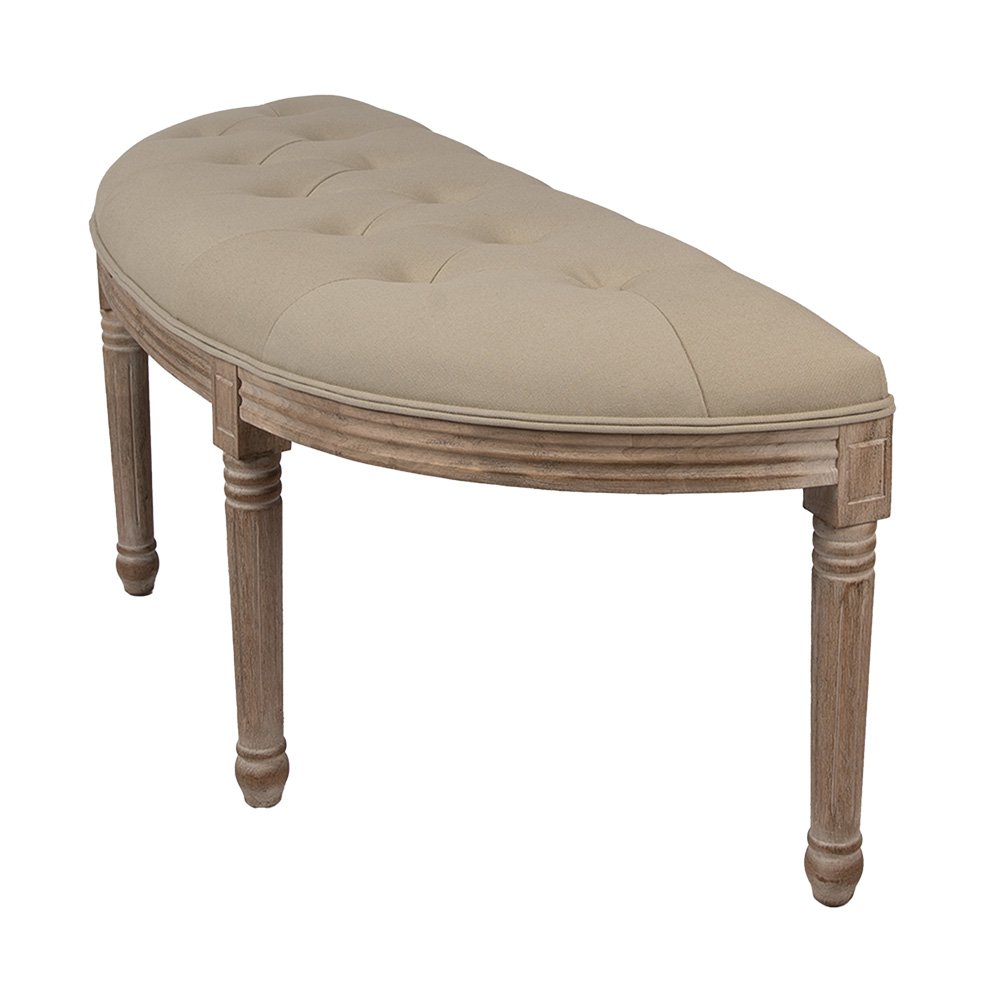 Bankje 125x41x48 cm Bruin Beige Hout