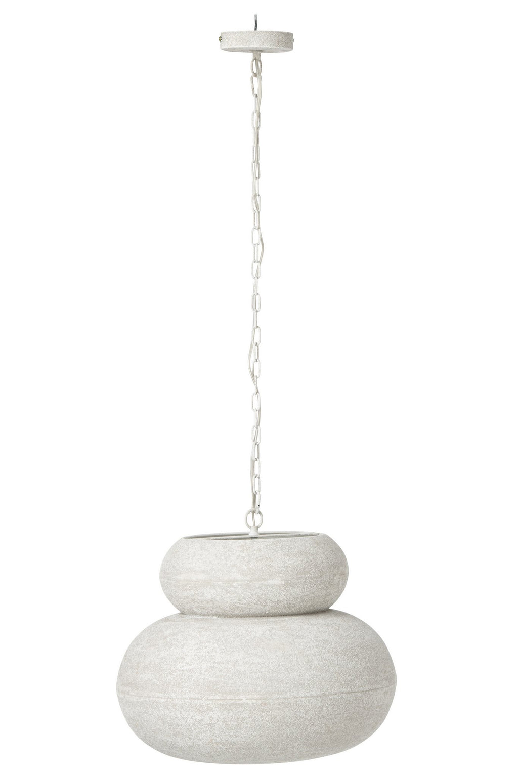 J-Line Ronde plafondlamp - ijzer - wit - large