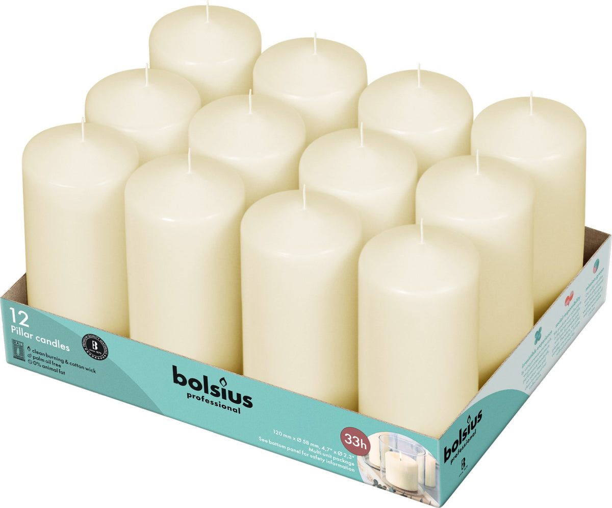 Horeca stompkaarsen 12/6 tray 12 Ivoor