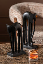 J-Line Olifanten - aluminium - zwart - set van 2