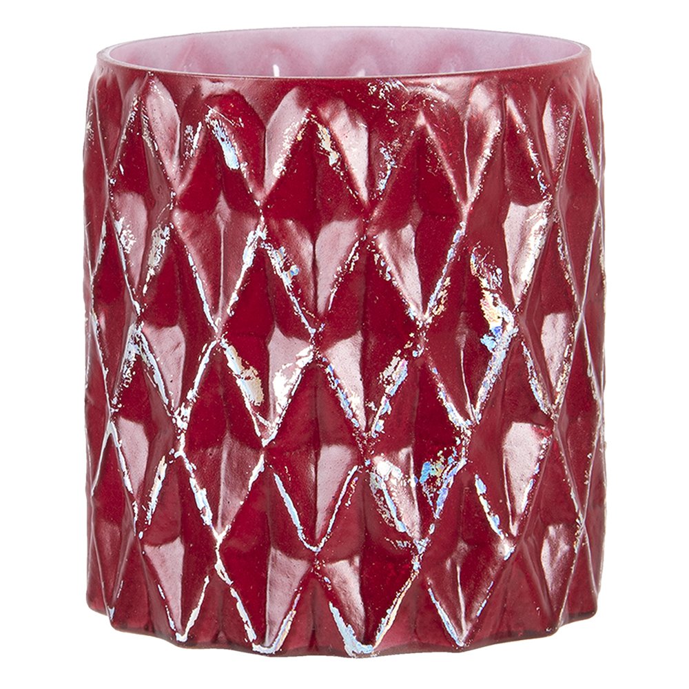 Theelichthouder Ø 10x11 cm Rood Glas Waxinelichthouder