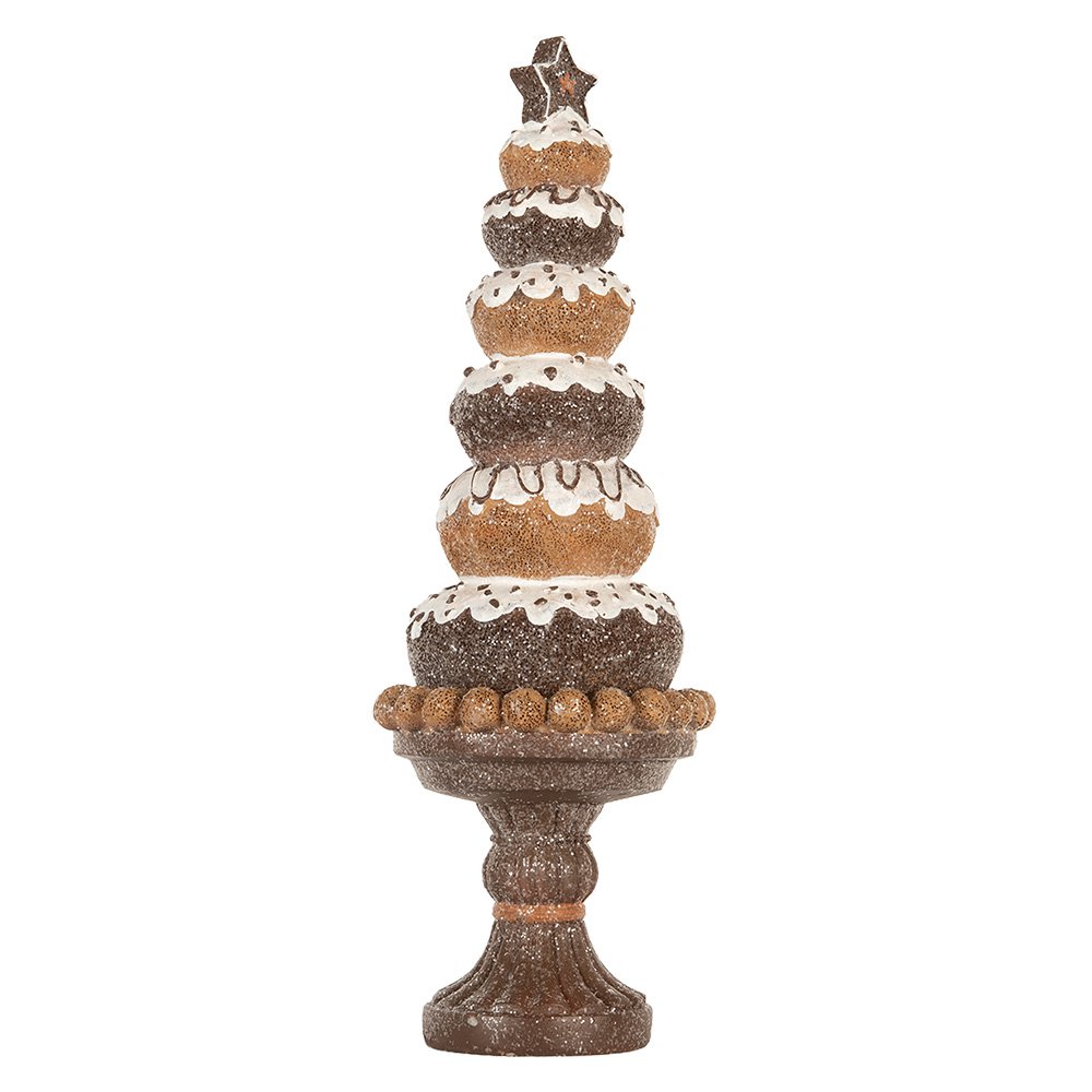 Kerstdecoratie Beeld Kerstboom Ø 11x33 cm Bruin Kunststof