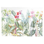 Placemats Set van 6 48x33 cm Wit Groen Katoen Jungle Botanics Tafelmat