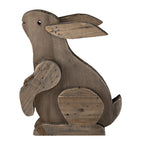 Beeld Konijn 20x12x26 cm Bruin Hout Decoratie Beeld