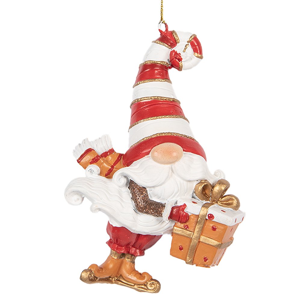 Kersthanger Kabouter 10 cm Rood Kunststof