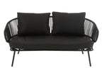 J-Line Set Van Drie Stoel/Bank Poa Metaal/Rattan Zwart
