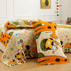 Tweepersoonslakenset voor kinderen - 180 TC microvezel - Babydierenprint, 2 kussenslopen