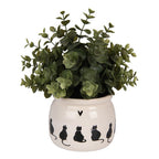Bloempot Ø 12x10 cm Beige Keramiek Katten