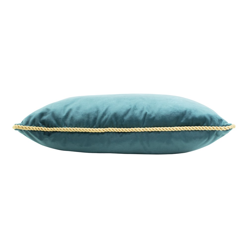 Half kussen fluweel goud petrol 35x45cm