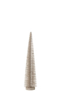 J-Line decoratie Kerstboom Glitter - kunststof - greige - medium