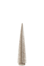 J-Line decoratie Kerstboom Glitter - kunststof - greige - medium