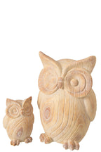 J-Line Uil met houtlook - magnesiumoxide - beige - large
