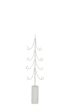 J-Line decoratie Boom - ijzer - wit - M - LED lichtjes
