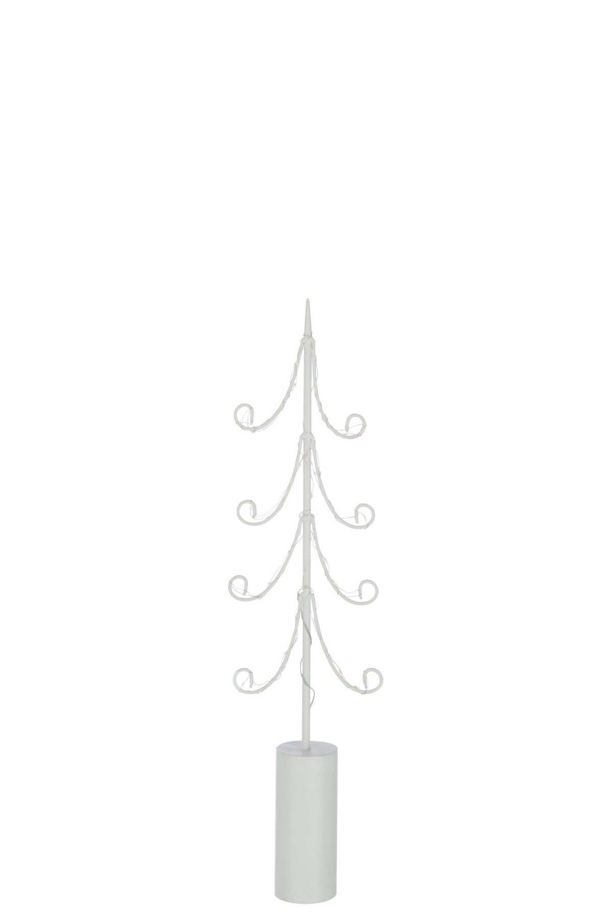 J-Line decoratie Boom - ijzer - wit - M - LED lichtjes