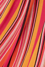 J-Line Hangmat Strepen Katoen/Polyester Felroze+Mix