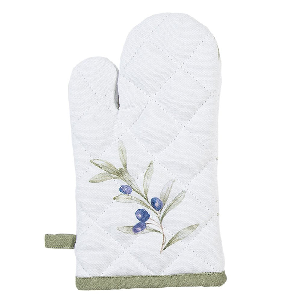 Kind Ovenwant 12x21 cm Wit Katoen Olijven