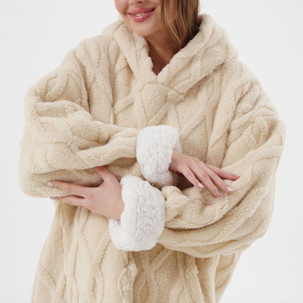 Textino Rosetta - hoodie 70x110 cm - Hoodiedeken - Volwassene - Bone White - Wit