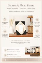 Geometrische harsfotolijst - Modern zwart-wit decor