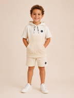 Funkle Jongens Hoodie Shirt – Kleuroverloop Off-White naar Beige
